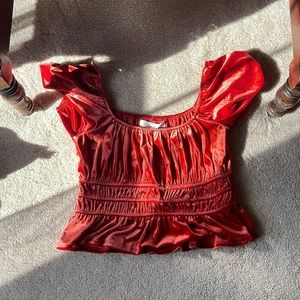 Burnt Orange Altard State suede top